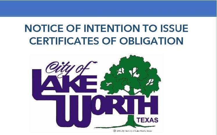 Notice of Intention to Issue Certificates of Obligation